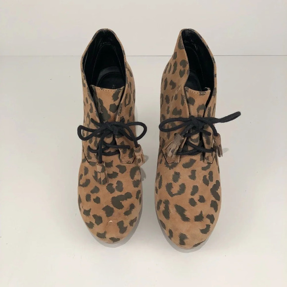 Rebecca Taylor Leone Leopard Print Heeled Booties - Picture 3 of 8